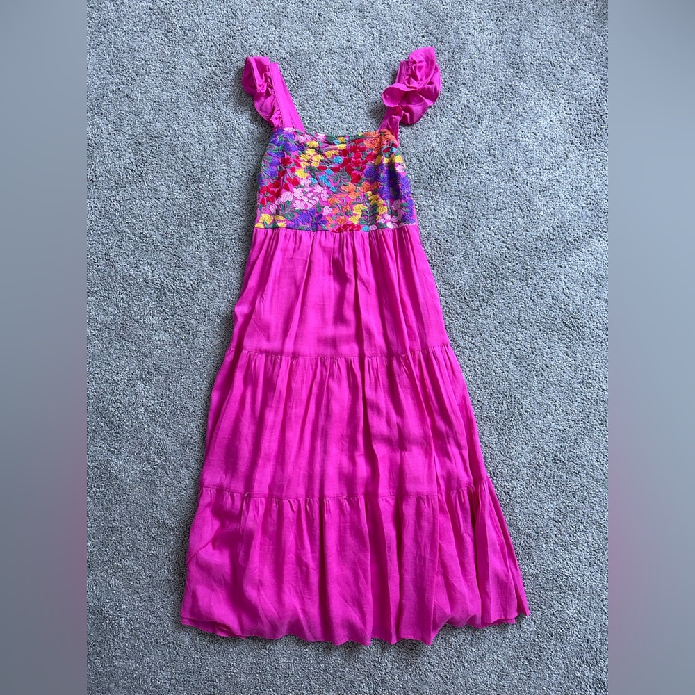 J.Marie Maxi Dress w/ Floral Stitching NWOT
